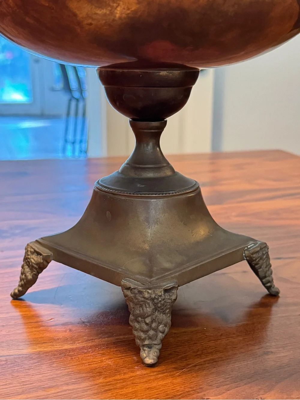 Andrea By Sadek Brass Compote Planter Pedestal Grapevine Detail 9.5